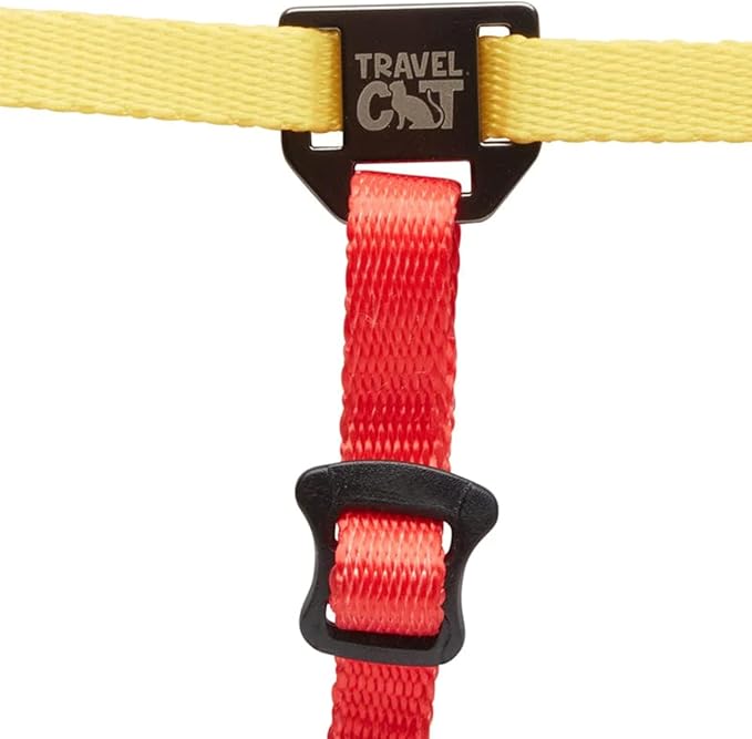 Travel Cat Harness and Bungee Leash Set - 2 in 1 Adjustable Escape Proof Cat Harness & Leash for Small, Medium, Large Cats, Kitten - Safe H-Style Cat Leash Harness for Outdoor Walking (Color Block)