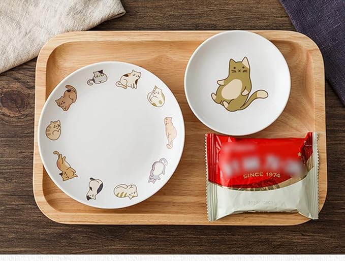 6pcs Ceramic Cat Appetizer Plates Sauce Dishes Dessert Dishes Seasoning Dishes
