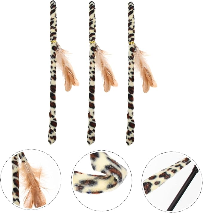 balacoo 6 Pcs Cat Teaser Cat Teething Toy Cat Stick Cat Teasing Cat Wand Cat Toys Interactive Cat Running Toy Cat Things Indoor Cat Toys Lightweight Kitten Toy Handheld Cloth