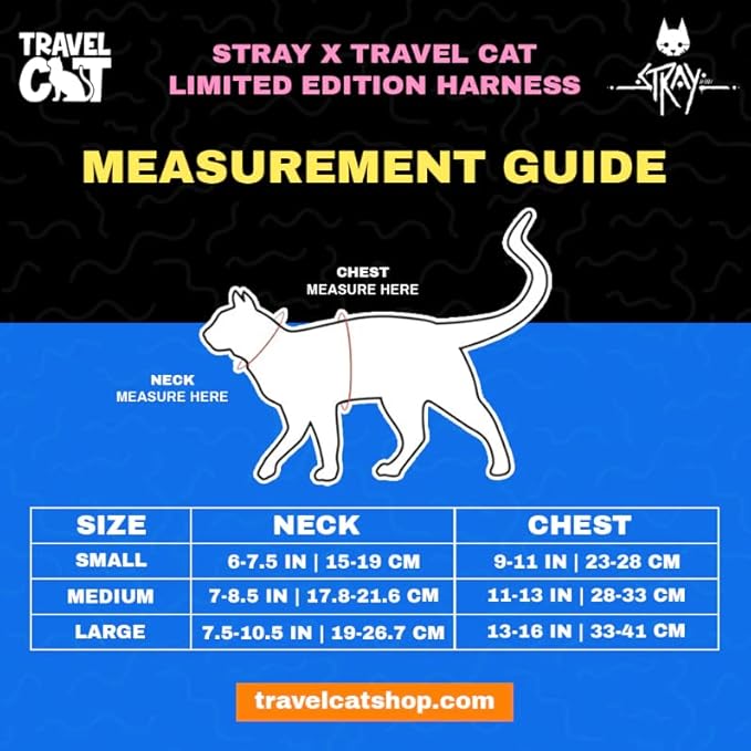 Travel Cat & Stray Cat Harness and Leash Set - Adjustable Velcro Mesh Cat Harness and Strong Nylon Leash Kit - Comfort Escape Proof Harness for Cats, Kitten for Outdoor Walking,Hiking (Medium:9-11 in)