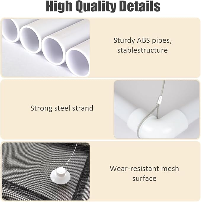 Lcybem Cat Hammocks for Window - Seat Suction Cups Space Saving Cat Bed, Pet Resting Seat Safety Cat Window Perch for Large Cats, Providing All Around 360° Sunbath for Indoor, Weighted up to 33lbs