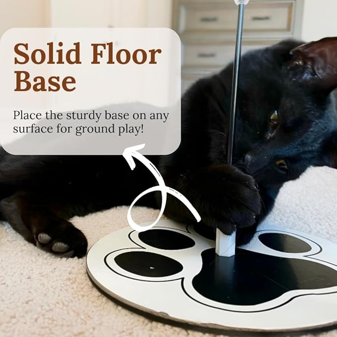 2 In 1 Cat Wand Toys For Indoor Cats Solid Round Base Cat Toys For Bored Indoor Adult Cats Self Play Cat Toys Cat Feather Toy Bird Feather Cat Toy Wand For High Energy Cat Toys Cat Teaser Wand Toy