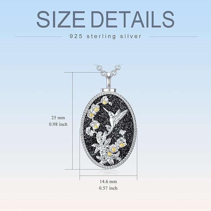 Animal Crystal Urn Necklace For Ashes Sterling Silver Butterfly Dragonfly Bee Phoenix Peacock Hummingbird Fox Angel Wing Pentagram Pentacle Cremation Necklace Heart Teardrop Urn Holder Necklaces For Women Memorial Jewelry