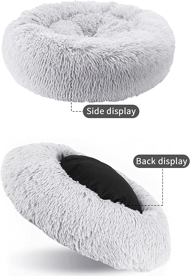 Dog Bed for Small Medium Large Dogs, 27 inch Calming Dogs Bed, Washable-Round Cozy Soft Pet Bed for Puppy and Kitten with Slip-Resistant Bottom