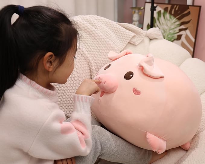 20.5 inch Super Soft Pig Plush Pillow, Adorable Stuffed Animal Toy, Chubby Kawaii Pig Plushie for Boys Girls, Cute Room Decor Fat Animals Pillow, Kids Gifts for Birthday,Valentine,Christmas