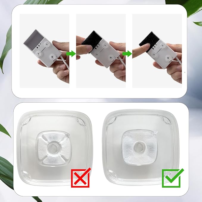 8/16Pcs Pet Fountain Filters Replacement Compatible with Veken 95Oz/2.8L Dog Water Fountain, Cat Water Fountain Filters (12 Carbon filters+12 Sponge filters)