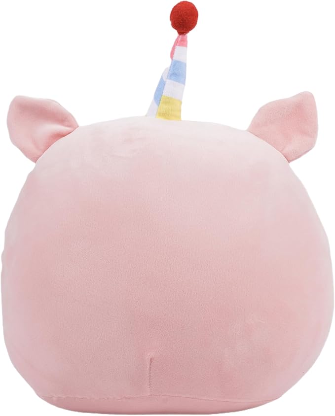 16 Inch Plush Birthday Cat Kitty Stuffed Animal Happy Birthday Cat Hugging Pillow Birthday Cat Plushies Throw Pillow Birthday Pink Cat Kitten Anime Gift for Kids and Lovers