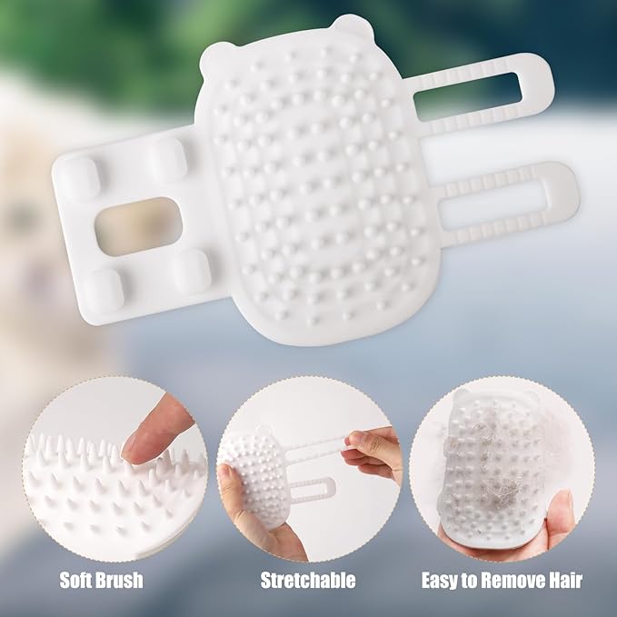 2pcs Self Cleaning Cat Brush, 2-in-1 Tickling Comb Pet Brush Pet Tickling Artifact Cat Grooming Shedding Brush Cat Corner Scartcher for Short/Long Hair Cats Dogs (White)