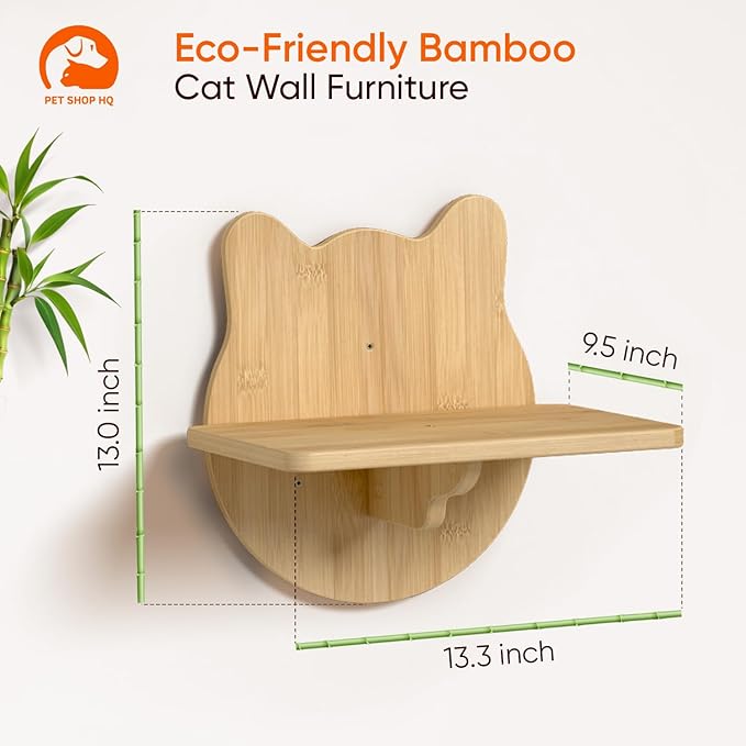 Cat Wall Shelves Furniture for Climbing - Cat House Wall Mounted - Indoor Wooden Floating Cat Furniture - Different Models Including Shelves, Perches, Hammock, Bed, Bridges, Walkways