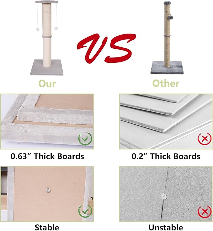 Cat Scratching Post-Scratching Post with Sisal Rope for Indoor Cats Large Cat Scratching Post sisal cat Scratcher Cute for Kitten Scratching Post(25 inch)