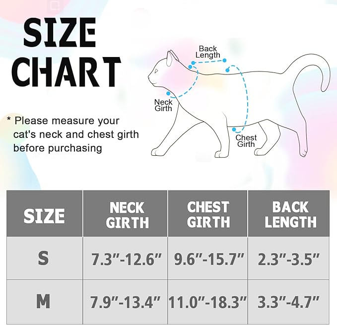 Supet Cat Harness and Leash Set Stylish Escape Proof Cat Vest Harness Adjustable Breathable Pet Harness with Reflective Trim Step-in Cat Leash and Harness for Cats Puppies M（Chest:11.0-18.3'' Black