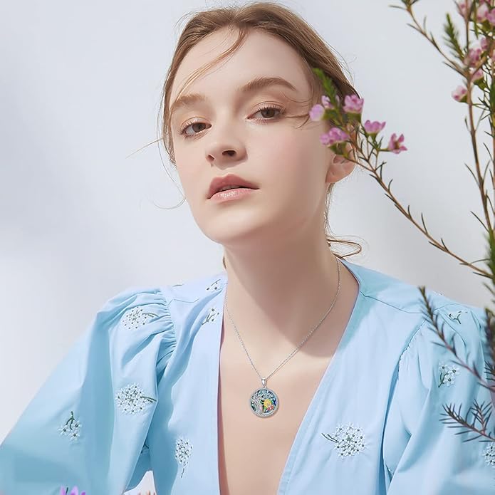 TOUPOP Tree of Life Animal Necklace 925 Sterling Silver Crystal/Abalone Shell Animal Pendant Jewelry Birthday Mothers Day Gifts for Women Mom Wife Her