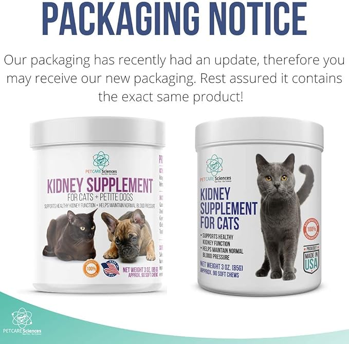 Approx 90 Servings Cat Kidney Support Chews - Feline Kidney Restore - Renal Cat Treats - Cats Kidney Support Supplement - Urinary Tract Irritations Control for Cat - Made in The USA
