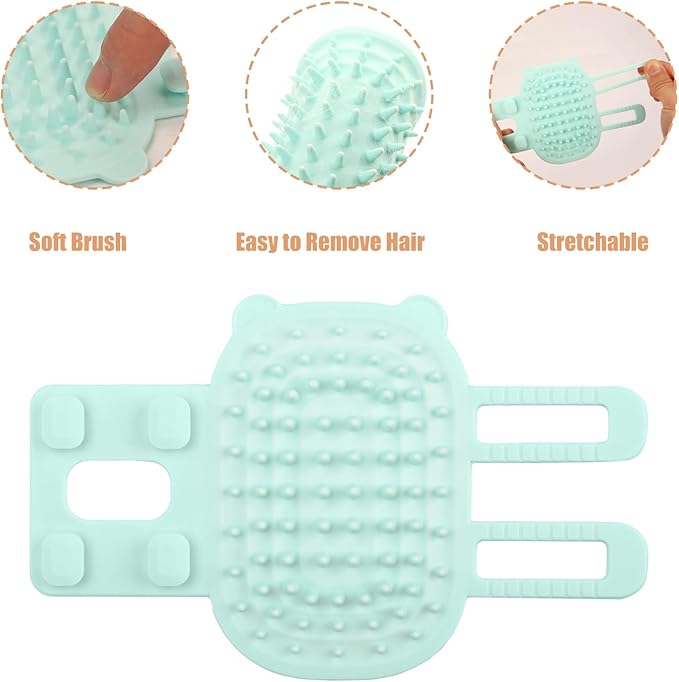 2pcs 2-in-1 Silicone Cat Grooming Brush - Self Cleaning, Massage and Shedding for Pets, Adjustable Face Scratchers for Climbing Frames, Table Legs