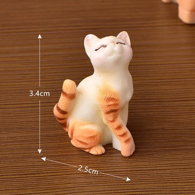 15 Pcs Cute Cat Animal Characters Toy Figure, Mniature Cat Collection Figurines Payset Mini Garden Decor Cake Toppers Automobile Decoration