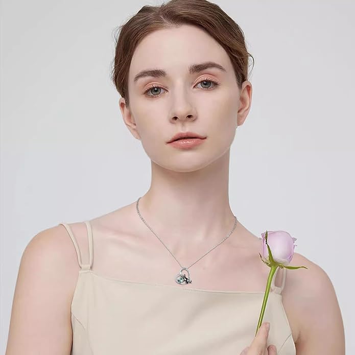 Animal Necklace 925 Sterling Silver Cat/Dog/Fox/Axolotl/Highland Cow Pendant Necklace Cute Animal Jewelry Graduation Gifts for Women