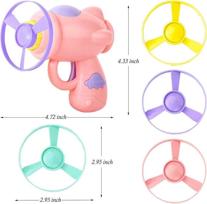 10 Pieces Cat Fetch Toy, Flying Cat Toy with Colorful Flying Propellers Set, Cat Puzzle Toy for Indoor Cat Playing Tracking Interactive Toys for Kitten Chasing Training Hunting (Pink and Purple)