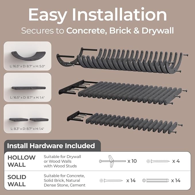 Pryde Pets Wall Mounted Cat Shelves - Set of 4 - Cat Wall Furniture to Enrich Your Feline. Modular and Modern Designed Cat Furniture for Indoor Cats (Charcoal)