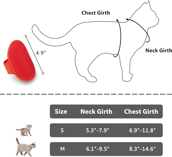 Reflective Kitten Harness and Leash Escape Proof with Car Seat Belt, Adjustable Cat Puppy Walking Jacket with Metal Leash Ring