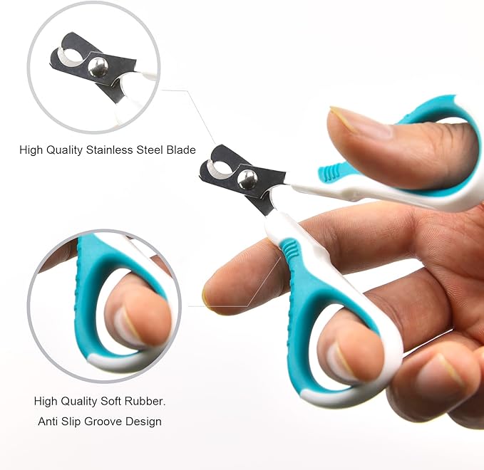 AKIRO Cat Nail Clipper, Cat Claw Trimmers, Pet Nail Clippers for Small Animals, Cat Claw Clippers, Cat Clippers for Nails, Kitten Nail Clipper, with Safety Guard and Sharp Angled Blade