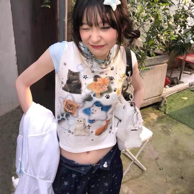 Baby Tees Women Graphic Tops Y2K Grunge Clothes