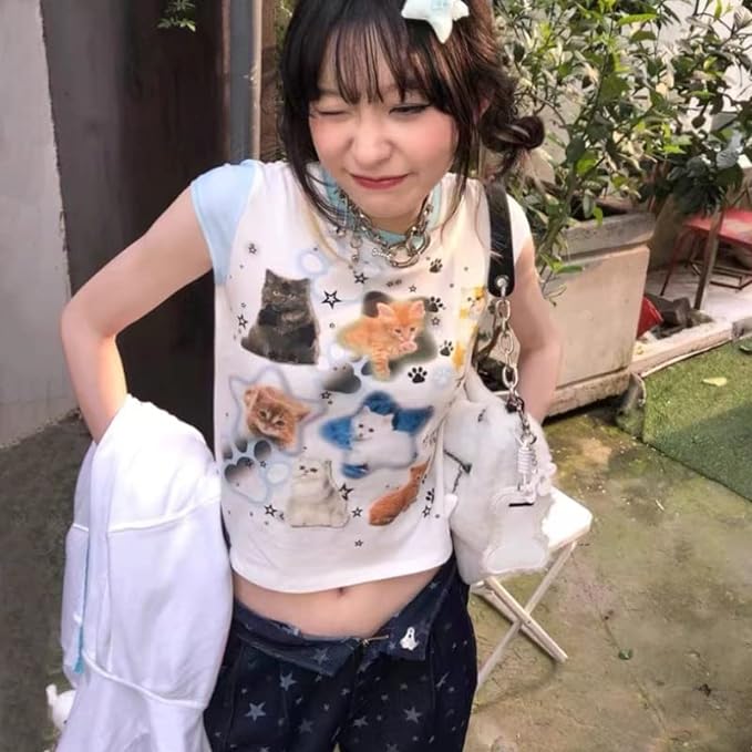 Baby Tees Women Graphic Tops Y2K Grunge Clothes