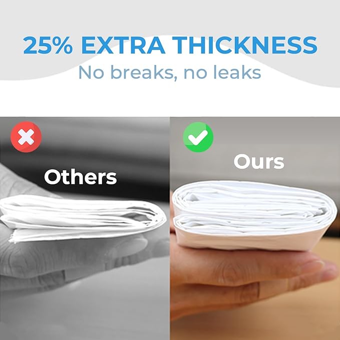 120 Pack Cat Litter Bags with Drawstring, Compatible with Litter-Robot 3/4 Heavy Duty Cat Litter Box Liners Waste Bags Replacement