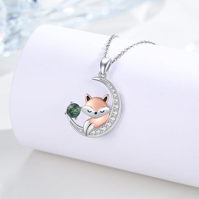 Animal Necklace 925 Sterling Silver Cat/Dog/Fox/Axolotl/Highland Cow Pendant Necklace Cute Animal Jewelry Graduation Gifts for Women
