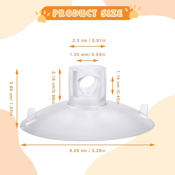 4 Pieces Cat Window Perch Suction Cup Powerful Cat Window Bed Seat Replacement Suction Cup Clear PVC Sucker Pads for Cat Hammocks Cat Window Seat Cat Perch