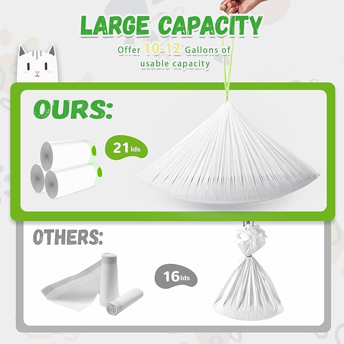 120 packs for self-cleaning litter box and self-cleaning litter box liner, Litter Box Robot garbage bag,flexible and durable, super thick 1.5mil