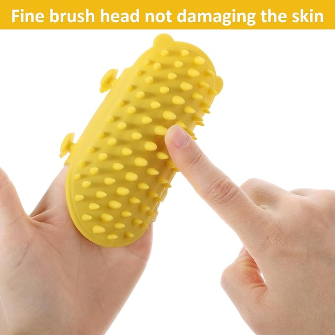 2PCS Cat Self Groomer Brush, Adjustable Cat Face Scratcher Silicone Cat Combs Cat Massager for Climbing Frames Table Legs Long and Short-Haired Kitten Cats(Yellow)