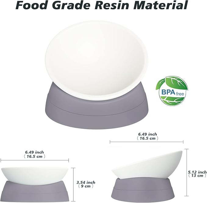 4Pcs Cat Bowls Elevated Cat Food Bowl Adjustable Cat Dish Anti-Slip and Anti-Noise Raised Cat Bowl Protecting Pet’s Spine Thickened Plastic Bowl Suitable for Indoor Cats, 17 Oz