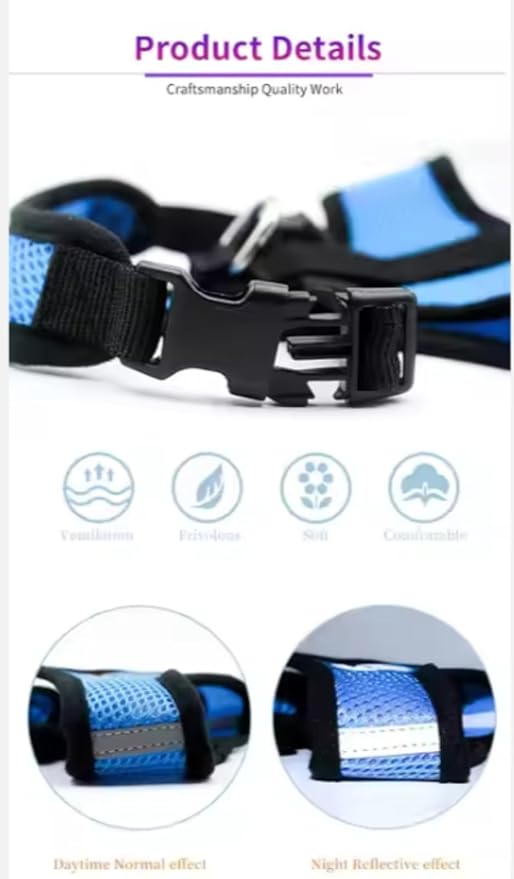 Step-in Dog, Cat, and Puppy Harness and Leash | All Weather Mesh | Reflective Harness & Leash for Small Dogs and Cats (Red, Small)