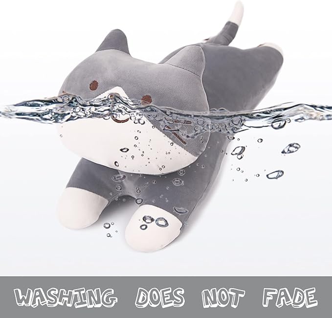 ARELUX 22in Soft Cat Big Sleeping Hugging Pillows,British Short Hair Cat Plush,Kitten Stuffed Animal Throw Pillows Accompany Plush for Friends Family Birthday