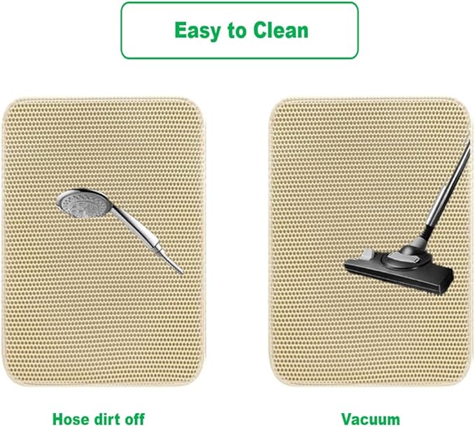 1 Pack Cat Litter Mat, 30''X 24'' Litter Box Mat, Double Layer Waterproof Urine Proof Trapping Mat (Brown)