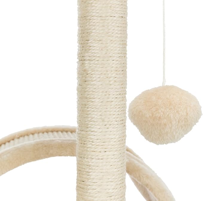 TRIXIE Vitoria 16.9-in Cat Tree for Kittens, Kitty Scratching Post, Sisal Covered Scratcher, Dangling Cat Toy, Beige