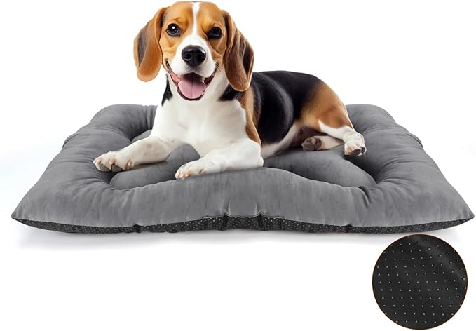 Nobleza Warm Dog Sleep Bed Mat for Cold, Winter Self-Heating Beds Pet Cat Crate Pad Fluffy Comfy Kennel Anti-Slip for Small Medium Dog Kitten, Lightweight Sleeping Dog Travel Mat for Outdoor Indoor