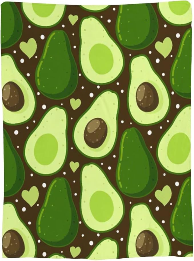 Avocado Merch Cozy Print Flannel Fleece Soft Plush Fuzzy Warm Lightweight Bedding - Avocado Gifts for Women, Men, Girls, Kids - 50"X40"