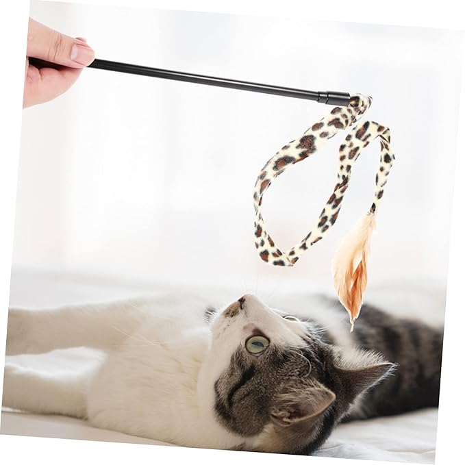 balacoo 9 Pcs Cat Teaser Leopard Cat Wand Indoor Cat Toys Cat Teasing Wand Small Cat Toys Funny Cat Toy Cat Teething Toy Dog Portable Cat Toy Cat Plaything Cat Toy Wand Pet Kitten Cloth