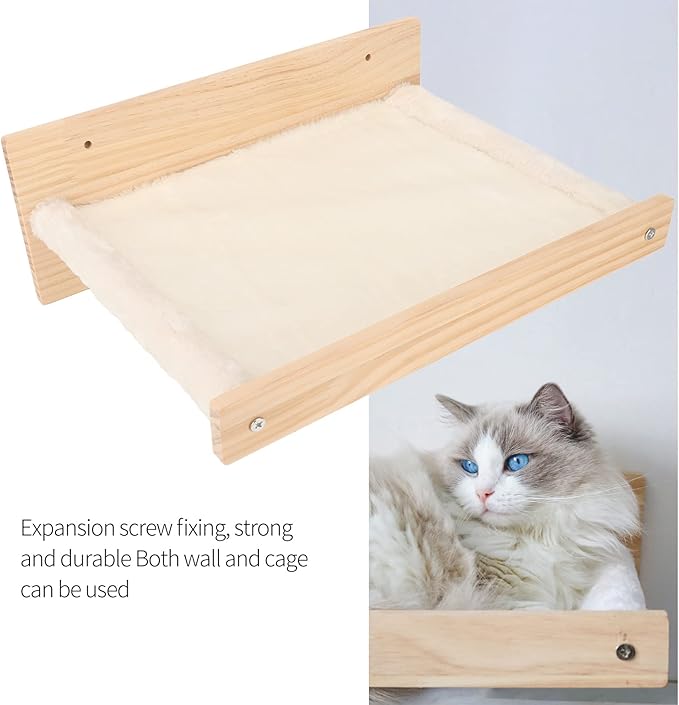 Tnfeeon Wall Mounted Cat Hammock Bed Cat Wall Furniture Breathable Washable Saving Space Cat Window Perch Shelf for Indoor Summer