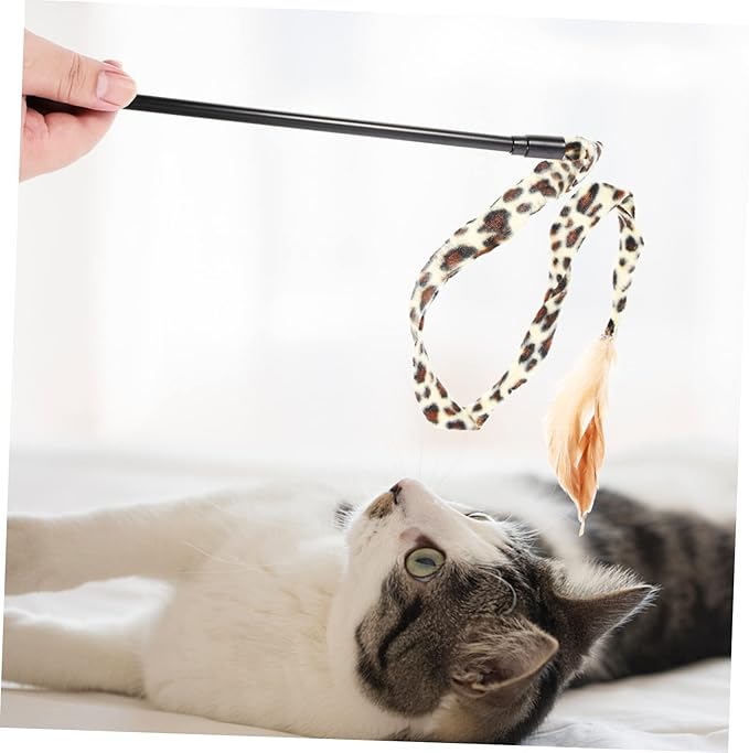 balacoo 12 Pcs Cat Teaser Cat Running Toy Cat Exercise Toy Cat Teasing Cat Toys Cat Teething Toy Cat Toy Wand Pet Treat Toy Cat Catcher Toy Cat Chasing Toy Cloth Stick Kitten