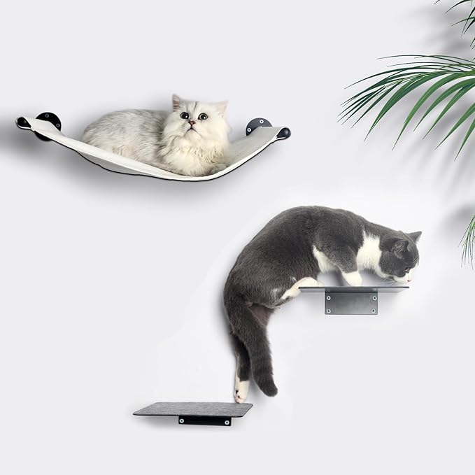 Cat Wall Shelves Climber Cat Shelf for Wall Cat Climbing Wall Mounted Cat Furniture 2 Set Cat Stairs Cat Steps Cat Ladder