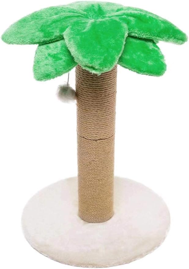 LUCKITTY Small Cat Scratching Posts Kitty Coconut Palm Tree-Cat Scratch Post for Cats and Kittens - Natural Jute Sisal Scratch Pole Cat Scratcher (23IN)