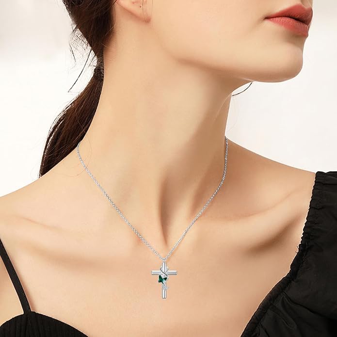 Cross Urn Necklace for Ashes 925 Sterling Silver Cremation Jewelry with Funnel Filler Kit Ashes Necklace for Human Women Girl Pets