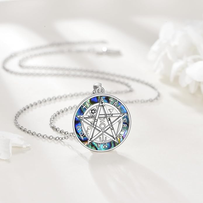 AOBOCO Cat Necklace Sterling Silver Bat Black Cat Quartz Cat Necklace Ghost Pumpkin Pentagram Witch Pendant Necklace Halloween Gifts for Women