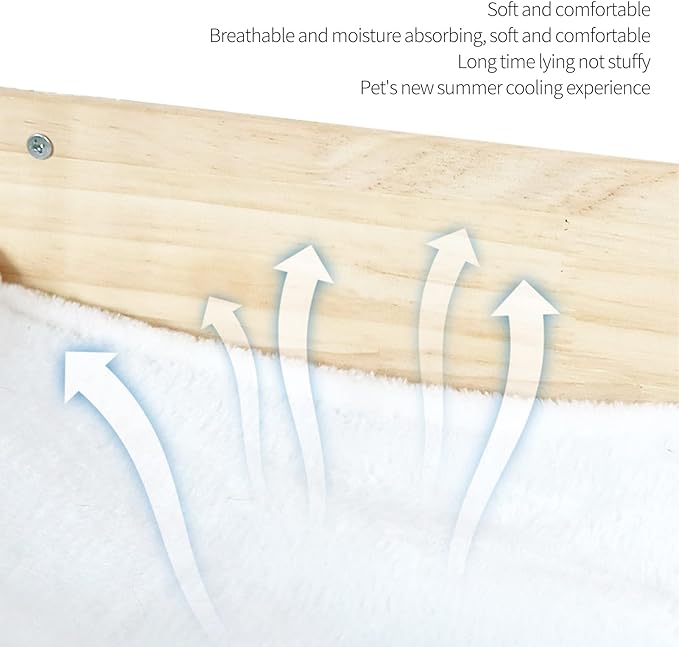 Tnfeeon Wall Mounted Cat Hammock Bed Cat Wall Furniture Breathable Washable Saving Space Cat Window Perch Shelf for Indoor Summer