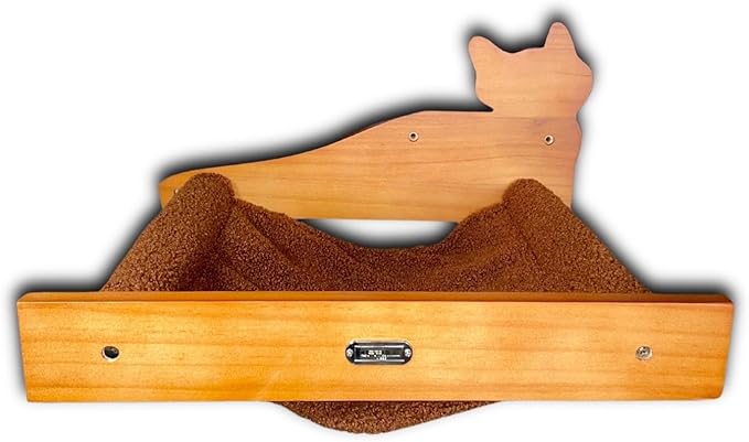Cat Hammock Wall Mounted - Modern Cat Wall Shelves and Perches for Sleeping, Playing, Climbing, Lounging - Stylish and Stable Cat Bed & Furniture for Large Cats - Easy to Install