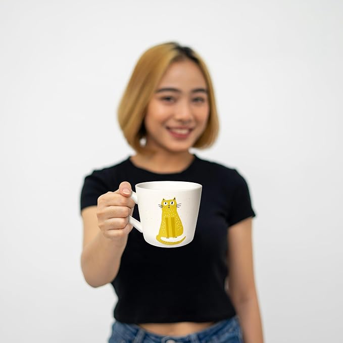 12 Oz Ceramic Cat Mug – Cute Coffee & Tea Cup for Cat Lovers, Unique Gift Idea for Women, Men – Moms Adorable Kitty Drinkware