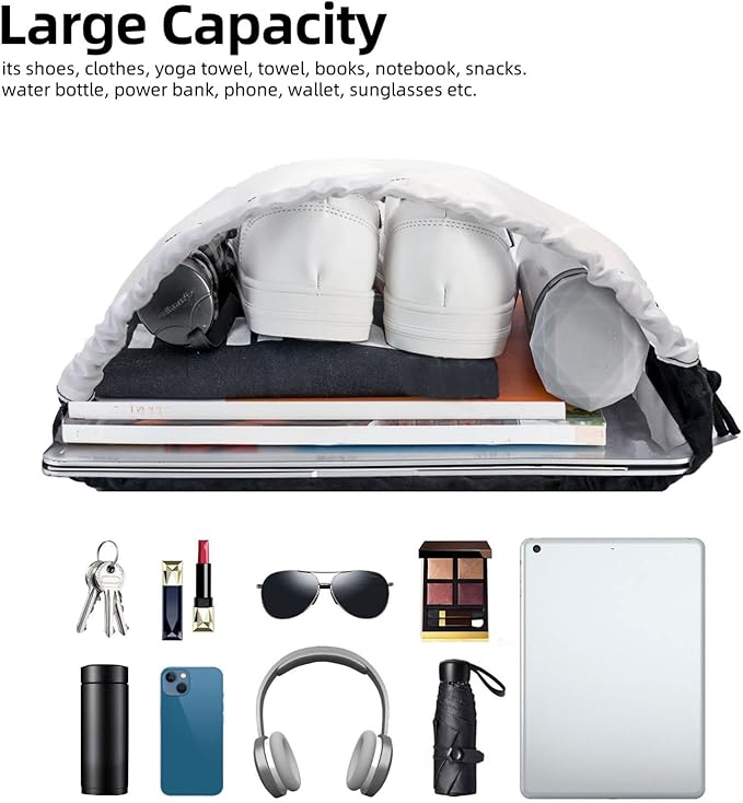 American Flag Drawstring Bag, Patriotic Usa Flag Drawstring Backpack for Women Men, Light Sackpack String Cinch Bag for Sport Gym Beach Shopping Yoga