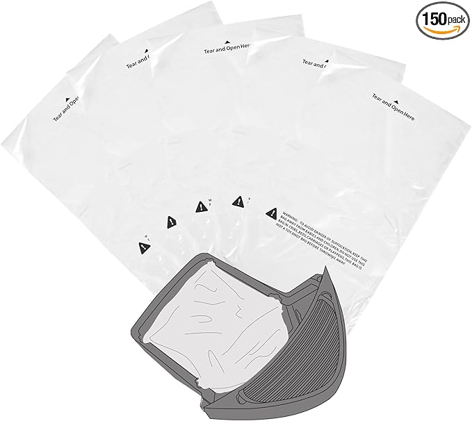 150 Count Waste Drawer Liners Bags Compatible with All Litter Box Robot Models, 9-11 Gallons Litter Box Liners